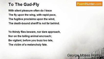 George Moses Horton - To The Gad-Fly