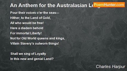Charles Harpur - An Anthem for the Australasian League