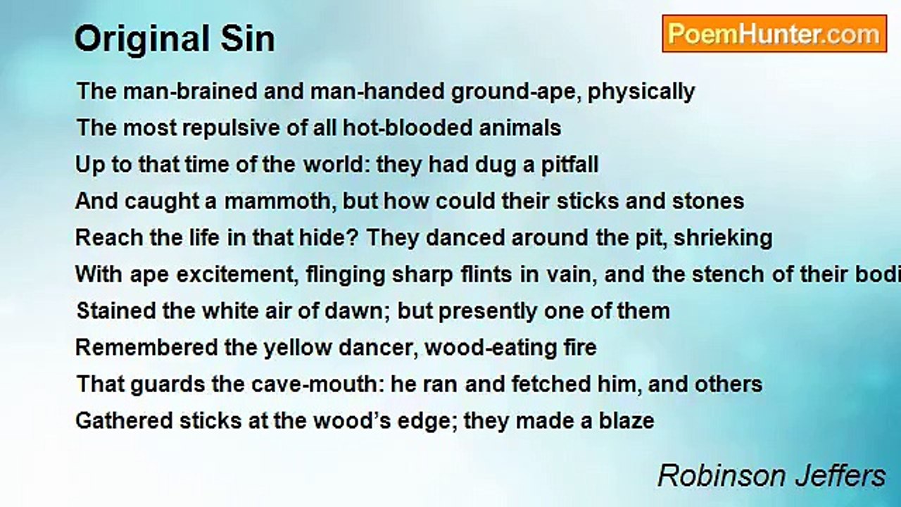 Robinson Jeffers - Original Sin