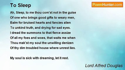 Lord Alfred Douglas - To Sleep