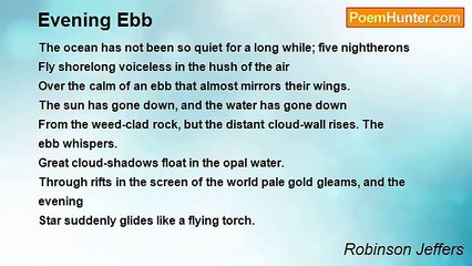 Robinson Jeffers - Evening Ebb