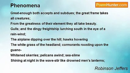 Robinson Jeffers - Phenomena