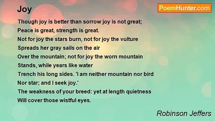 Robinson Jeffers - Joy