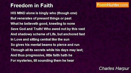 Charles Harpur - Freedom in Faith