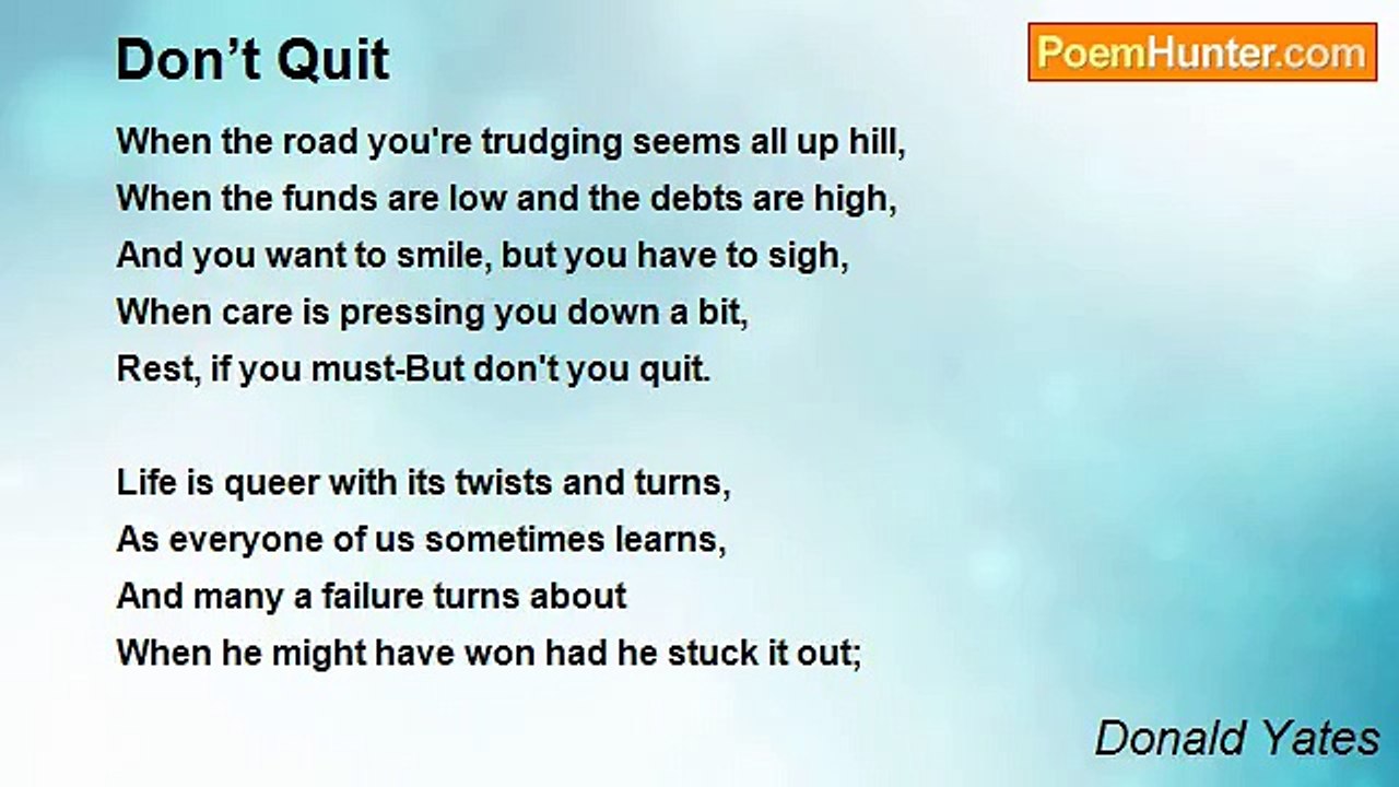 Donald Yates - Don’t Quit