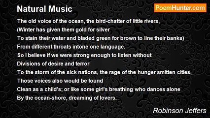 Robinson Jeffers - Natural Music