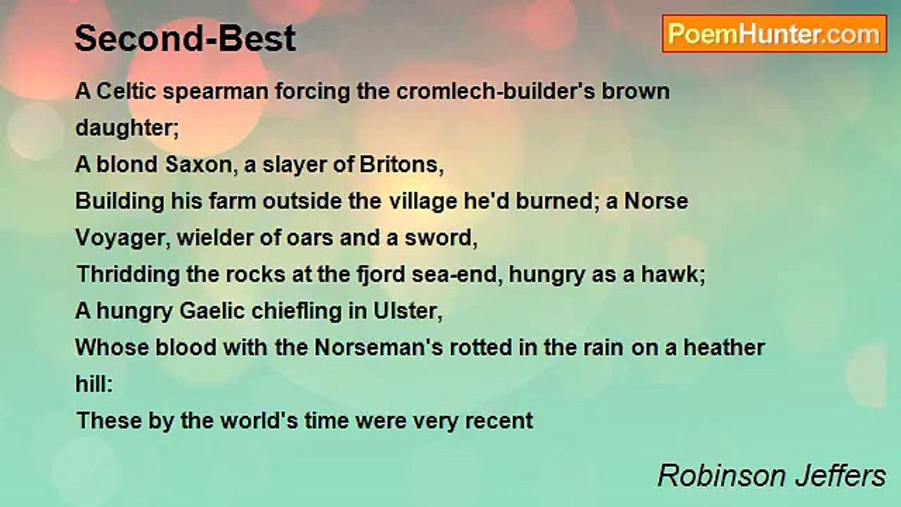 Robinson Jeffers - Second-Best