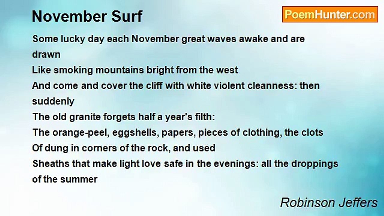 Robinson Jeffers - November Surf
