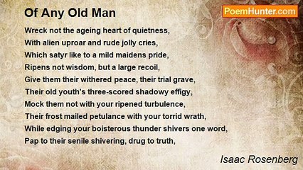 Isaac Rosenberg - Of Any Old Man