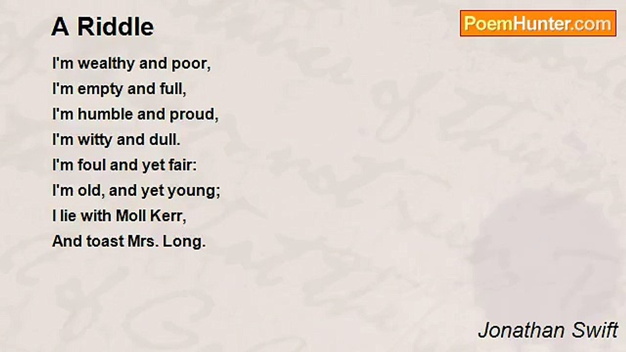 Jonathan Swift - A Riddle