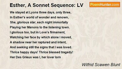 Wilfrid Scawen Blunt - Esther, A Sonnet Sequence: LV