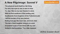 Wilfrid Scawen Blunt - A New Pilgrimage: Sonnet V