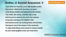 Wilfrid Scawen Blunt - Esther, A Sonnet Sequence: V