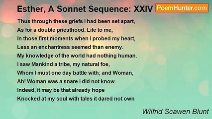 Wilfrid Scawen Blunt - Esther, A Sonnet Sequence: XXIV