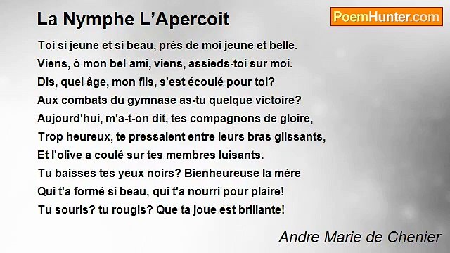 Andre Marie de Chenier - La Nymphe L’Apercoit