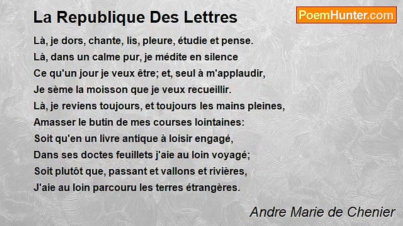 Andre Marie de Chenier - La Republique Des Lettres
