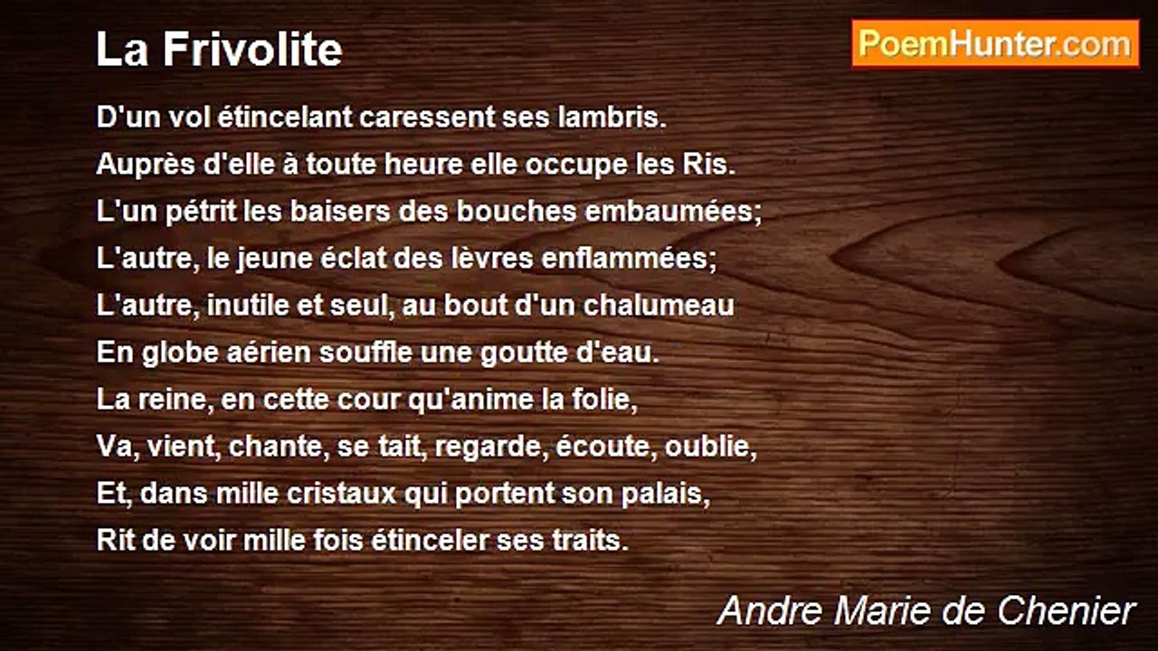 Andre Marie de Chenier - La Frivolite