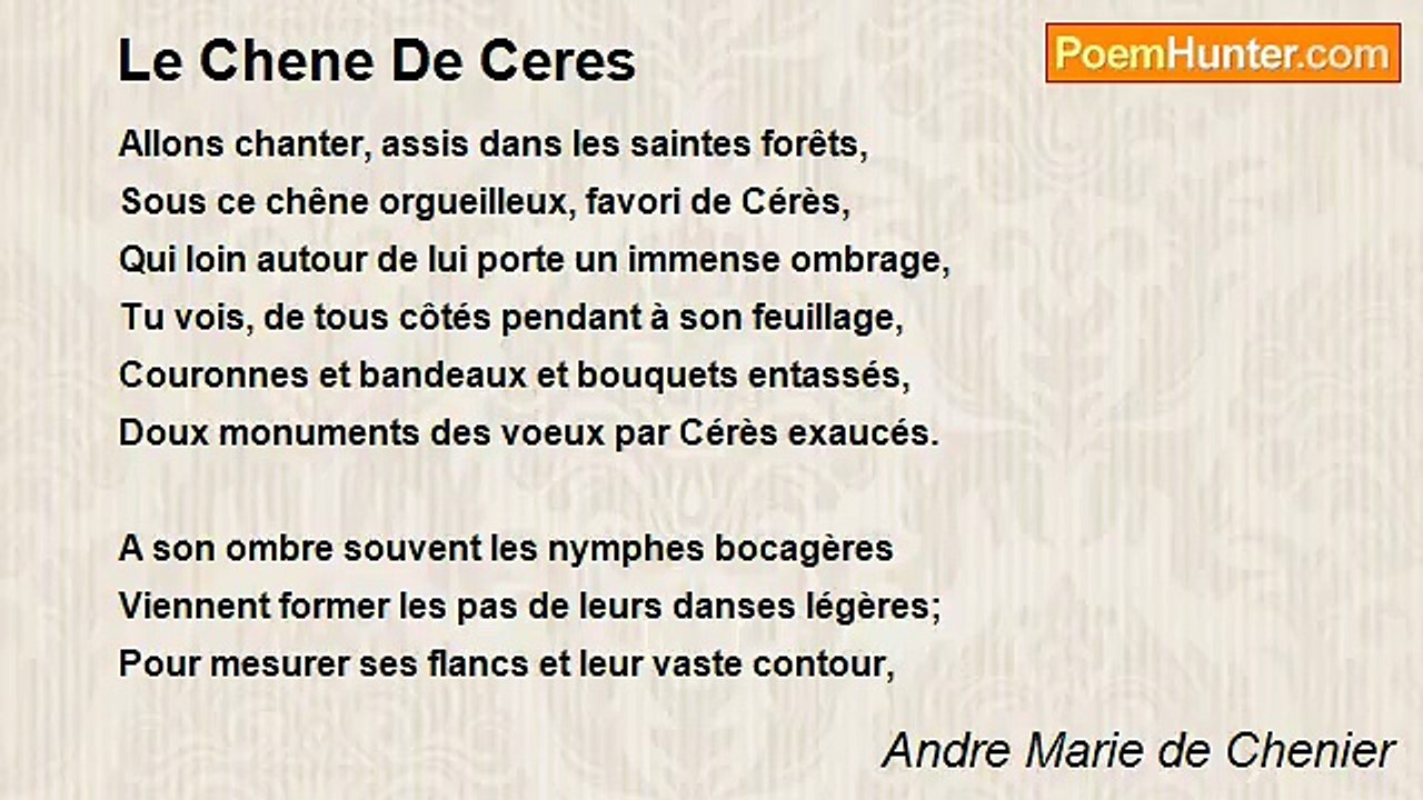 Andre Marie de Chenier - Le Chene De Ceres