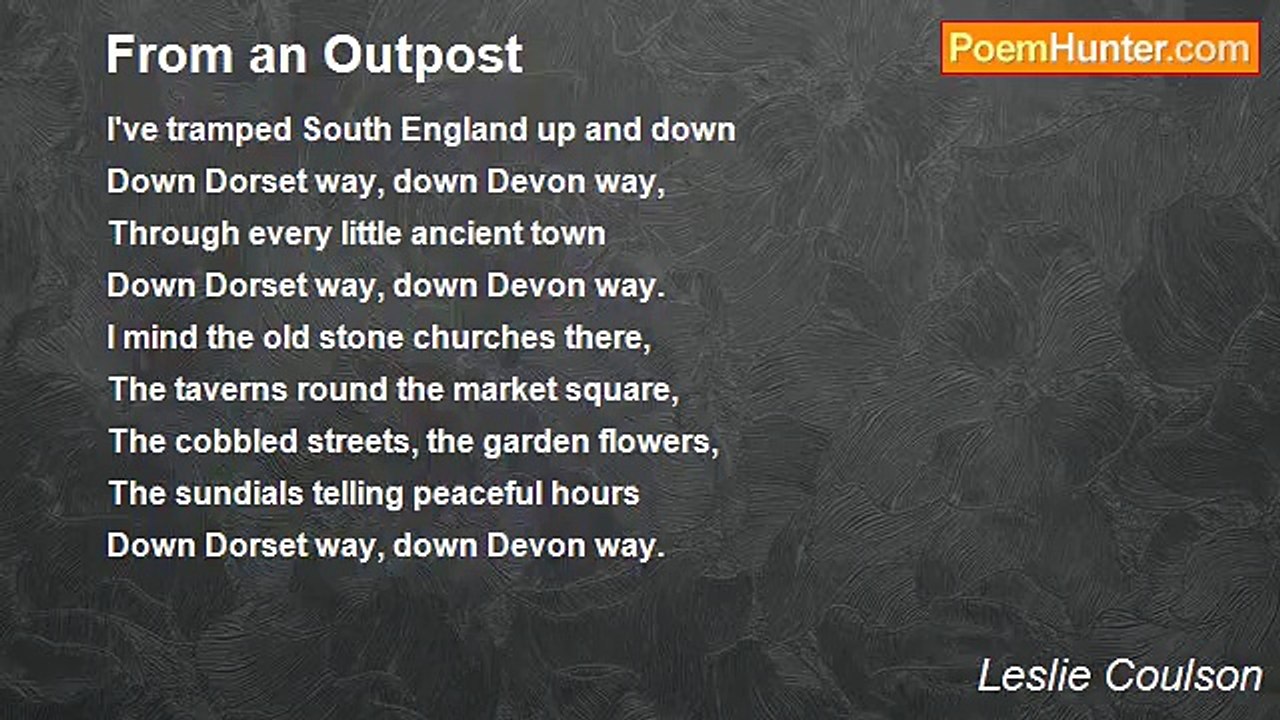 Leslie Coulson - From an Outpost