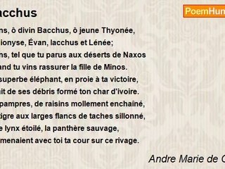 Andre Marie de Chenier - Bacchus