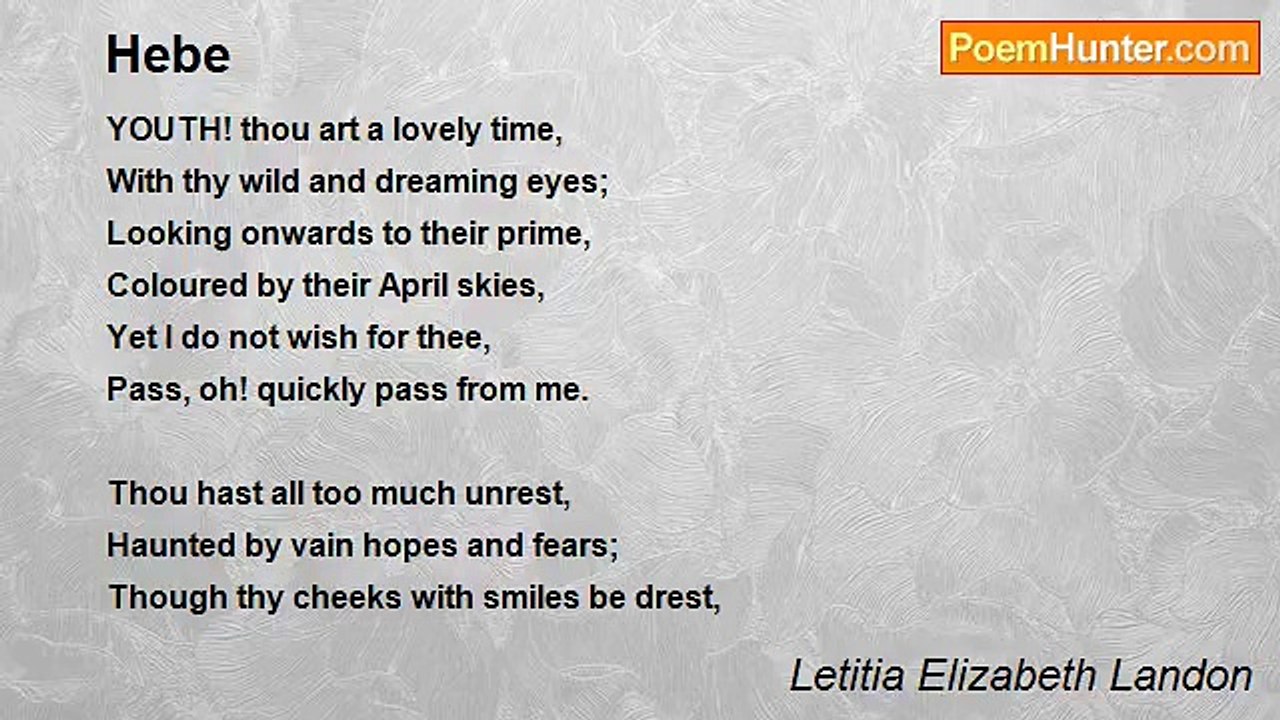 Letitia Elizabeth Landon - Hebe