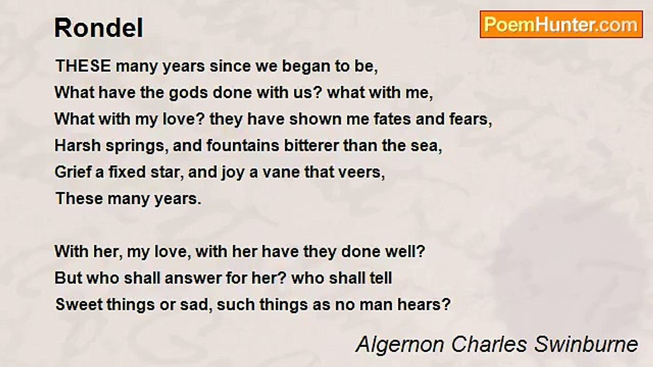 Algernon Charles Swinburne - Rondel