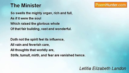 Letitia Elizabeth Landon - The Minister