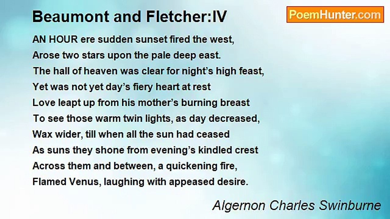 Algernon Charles Swinburne - Beaumont and Fletc...