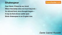 Dante Gabriel Rossetti - Shakespear