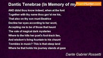 Dante Gabriel Rossetti - Dantis Tenebrae (In Memory of my Father)