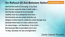 Dante Gabriel Rossetti - On Refusal Of Aid Between Nations