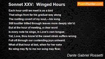 Dante Gabriel Rossetti - Sonnet XXV:  Winged Hours