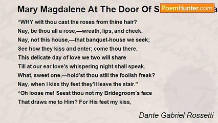 Dante Gabriel Rossetti - Mary Magdalene At The Door Of Simon The Pharisee.