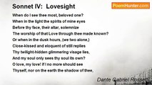 Dante Gabriel Rossetti - Sonnet IV:  Lovesight