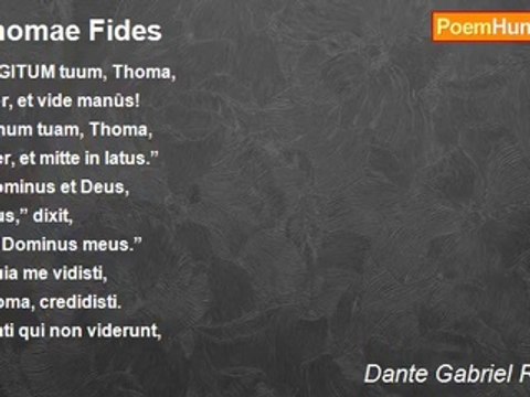 Dante Gabriel Rossetti - Thomae Fides