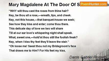 Dante Gabriel Rossetti - Mary Magdalene At The Door Of Simon The Pharisee.