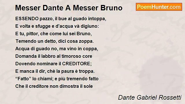 Dante Gabriel Rossetti - Messer Dante A Messer Bruno