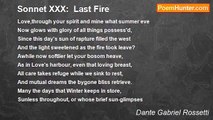 Dante Gabriel Rossetti - Sonnet XXX:  Last Fire
