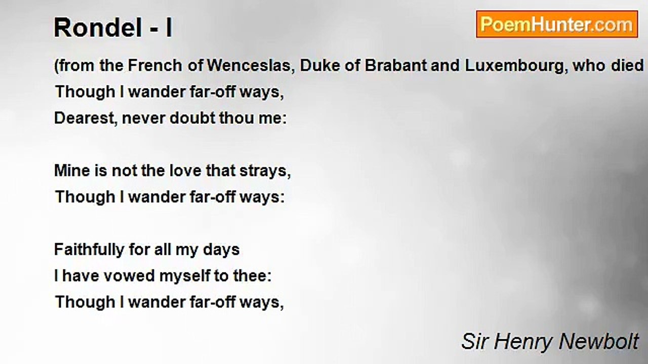 Sir Henry Newbolt - Rondel - I