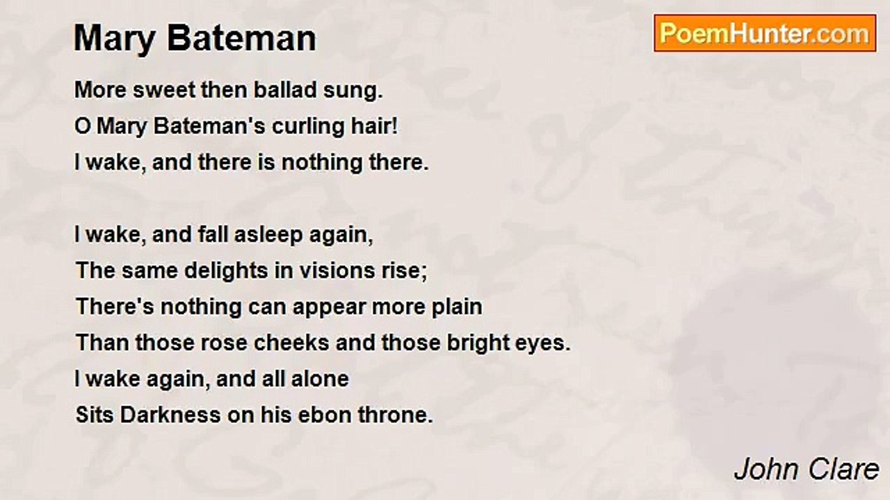 John Clare - Mary Bateman