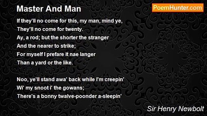 Sir Henry Newbolt - Master And Man