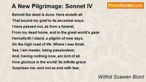 Wilfrid Scawen Blunt - A New Pilgrimage: Sonnet IV