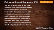 Wilfrid Scawen Blunt - Esther, A Sonnet Sequence: LVII