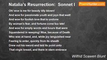 Wilfrid Scawen Blunt - Natalia’s Resurrection:  Sonnet I