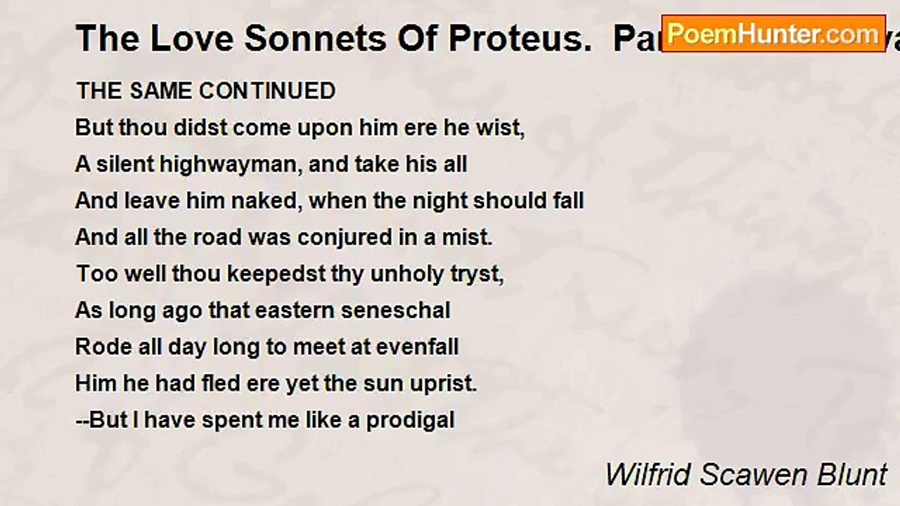 Wilfrid Scawen Blunt - The Love Sonnets Of Prot...
