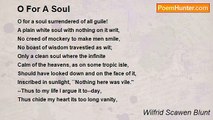 Wilfrid Scawen Blunt - O For A Soul