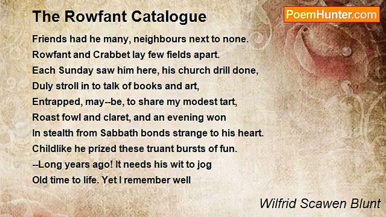 Wilfrid Scawen Blunt - The Rowfant Catalogue