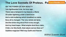Wilfrid Scawen Blunt - The Love Sonnets Of Proteus.  Part I: To Manon: V