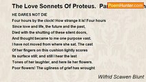 Wilfrid Scawen Blunt - The Love Sonnets Of Proteus.  Part I: To Manon: XIII