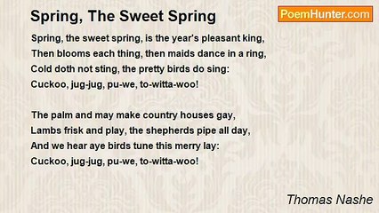 Thomas Nashe - Spring, The Sweet Spring
